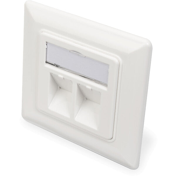 DIGITUS Zentralplatte 2-fach 80x80, RAL9010, RJ45 DN-93801-1